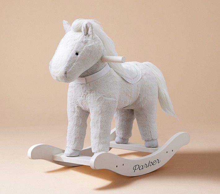 Gray Musical Horse Plush Nursery Rocker | Pottery Barn Kids
