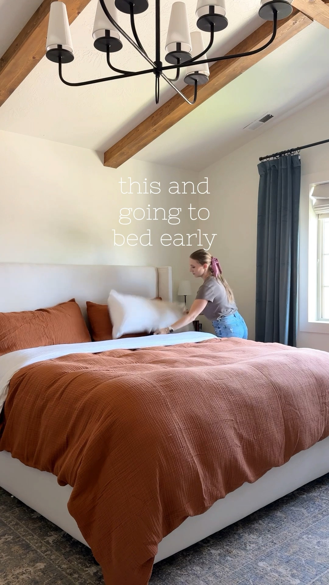 Quick little fall refresh in here! I was ready for a not white duvet cover and I think we got it 🧡 I also adore this mattress topper and sheet set! So cozy  

#LTKHome #LTKautumn