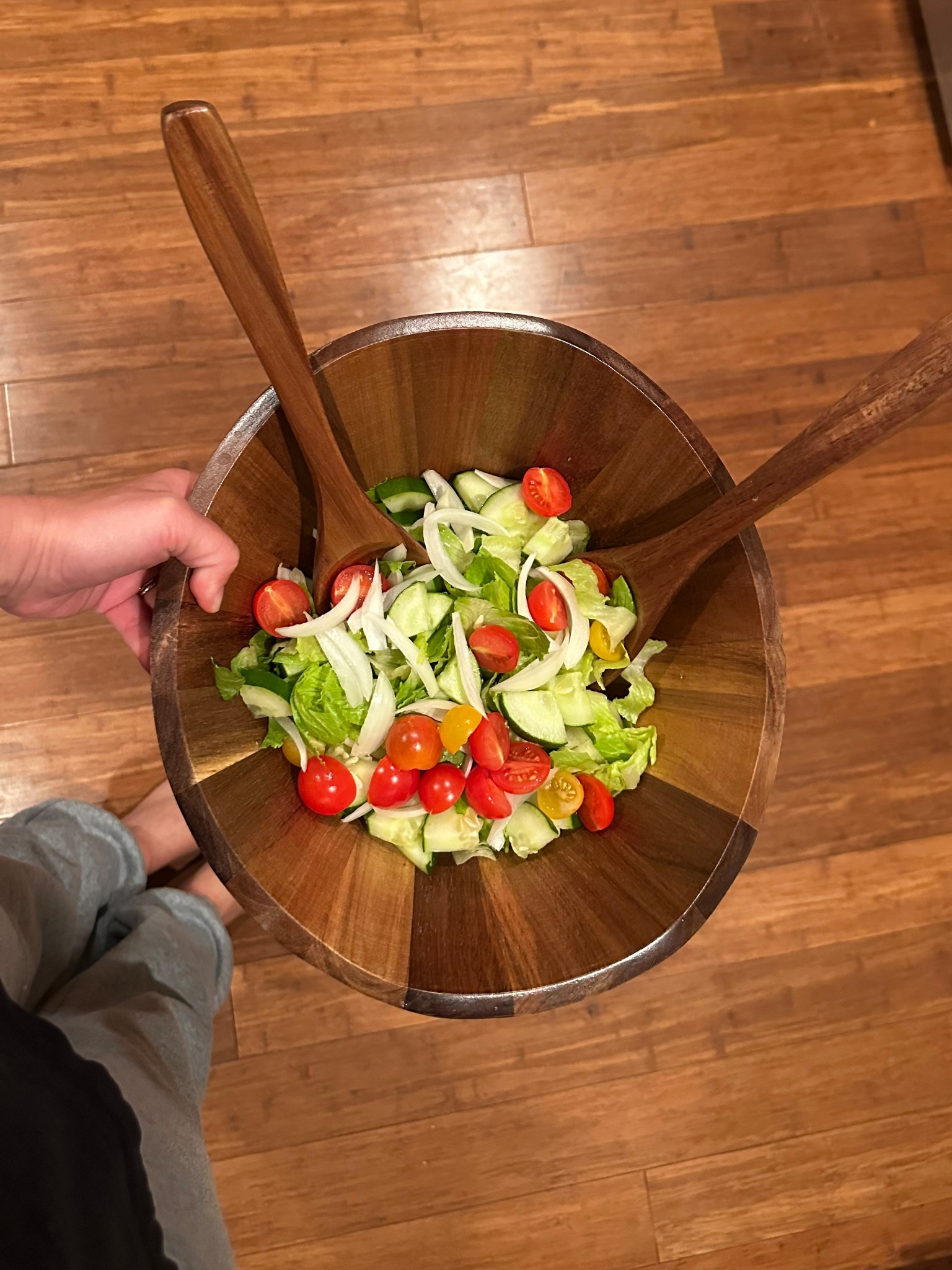 We haven’t made a salad at home in months and we finally did so I busted out this gorgeous bowl and serving utensils from Crate and Barrel. We were gifted these at our wedding and I’ve been obsessed with all the items I have that match as well. Stunning craftsmanship. 

#weddinggift #holidayhosting #hosting #kitchenmusthave #holiday 

#LTKHoliday #LTKHome #LTKParties