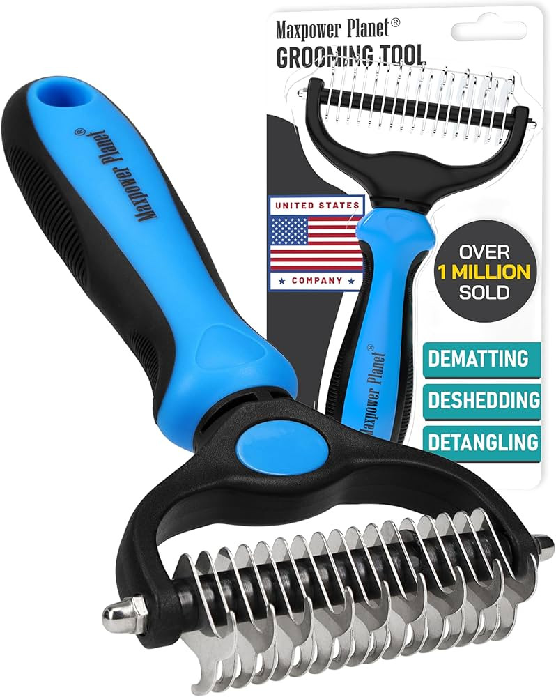 Maxpower Planet Original Pet Grooming Rake - Double-Sided Deshedding Dematting Tool, Undercoat Ra... | Amazon (US)