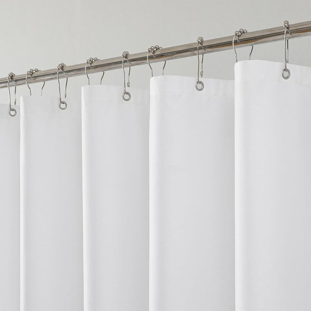 2 Pack Water-Repellent Fabric Shower Curtain Liner - Hotel Quality Machine Washable, 3 Heavy-Duty... | Amazon (US)