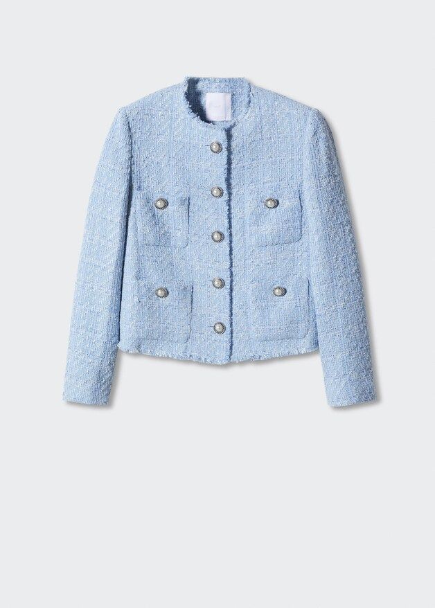 Pocket tweed jacket -  Women | Mango United Kingdom | MANGO (UK)