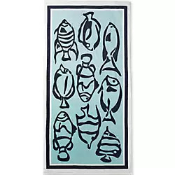 Printed Velour Beach Towel | Lands' End (US)