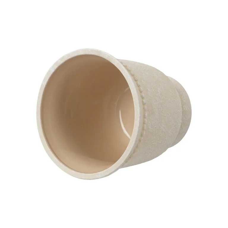 My Texas House 8" Cream Dot Urn - Ceramic Plant Pot, 8.1" Dia x 8.5" H | Walmart (US)