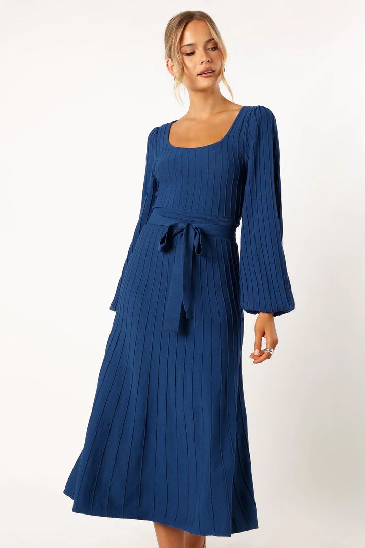 Lexi Long Sleeve Midi Dress - Blue | Petal & Pup (US)