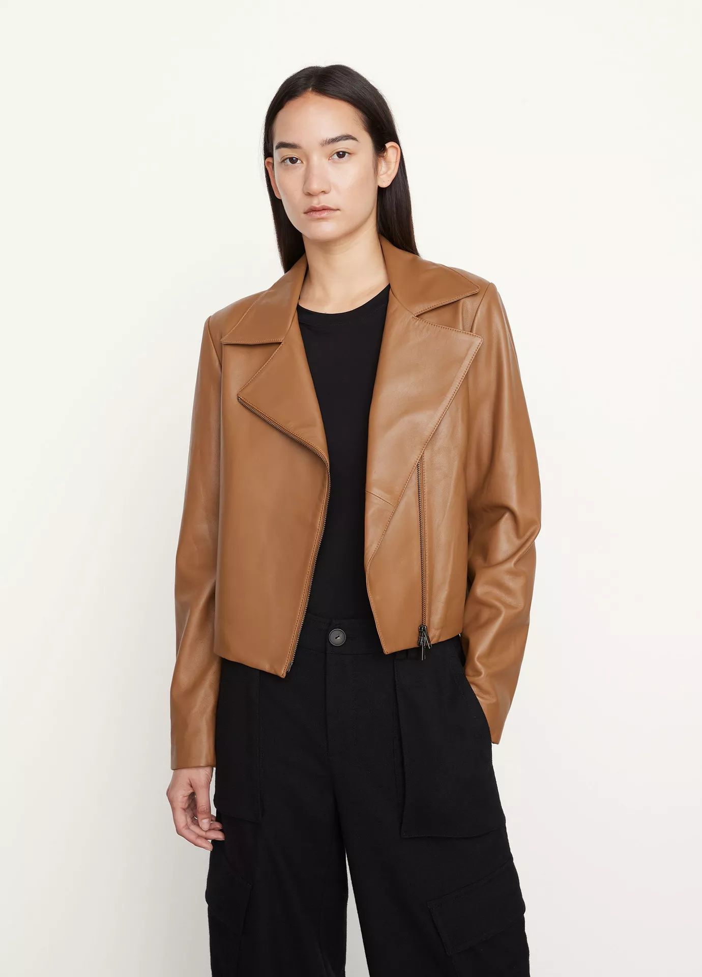 Classic Leather Zip Front Jacket | Vince LLC