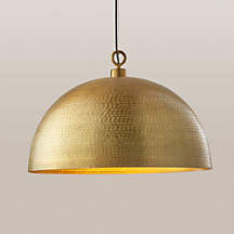 Rodan Hammered Brass Metal Dome Pendant Light 24" + Reviews | Crate & Barrel | Crate & Barrel