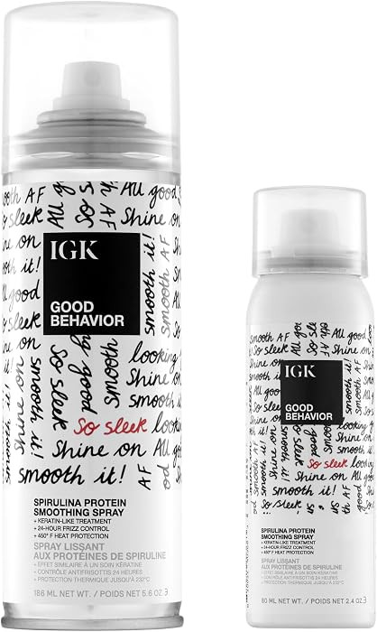 IGK GOOD BEHAVIOR Spirulina Protein Smoothing Spray Travel Bundle | Keratin Like Treatment + Friz... | Amazon (US)
