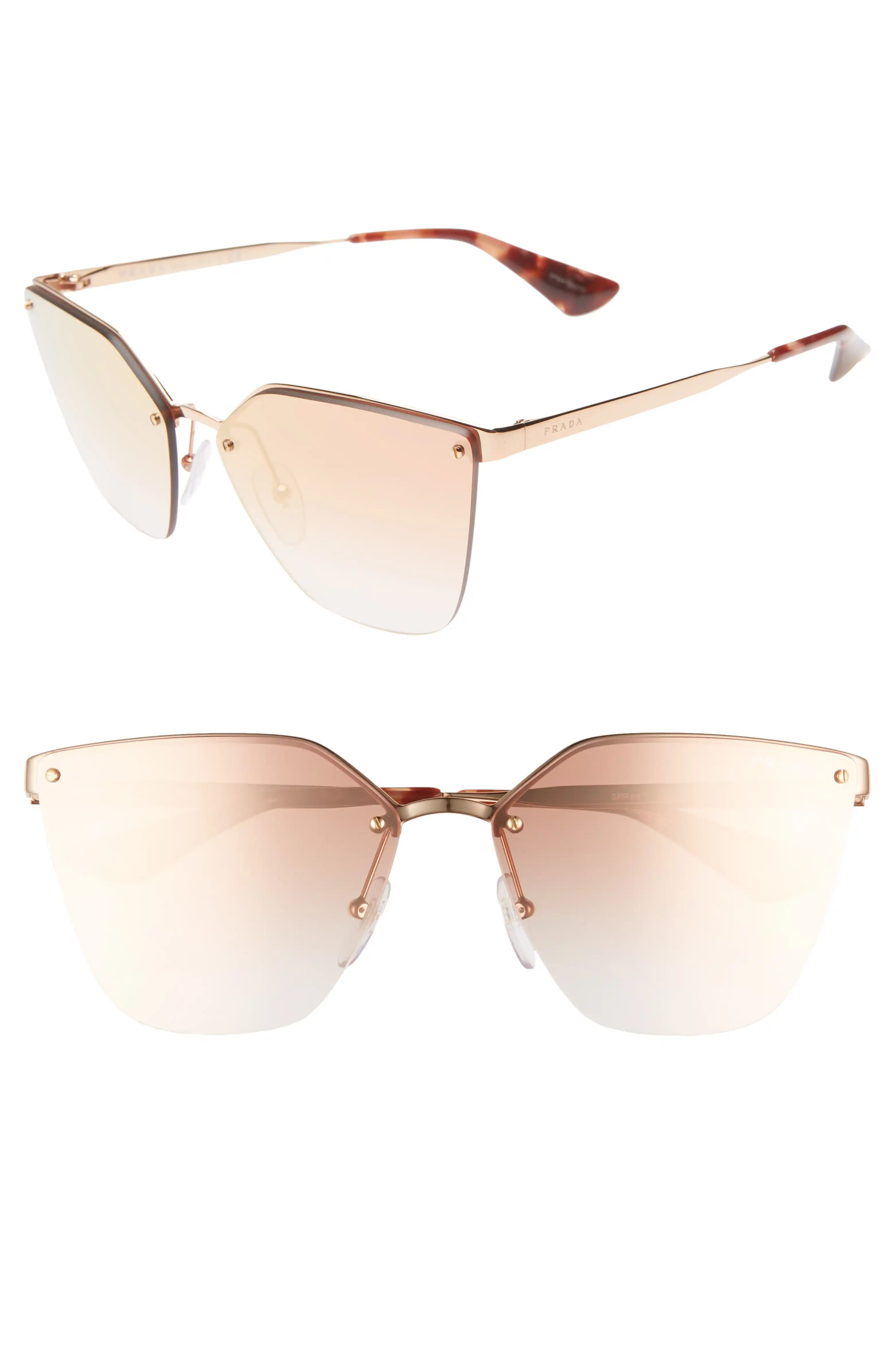 63mm Mirrored Gradient Oversize Sunglasses | Nordstrom