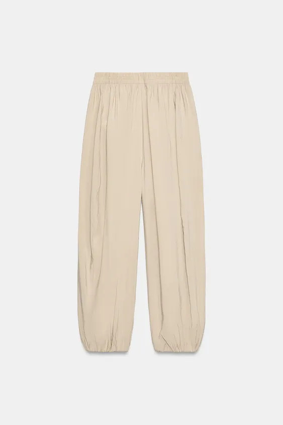 ELASTIC WAIST BALLOON PANTS | Zara US