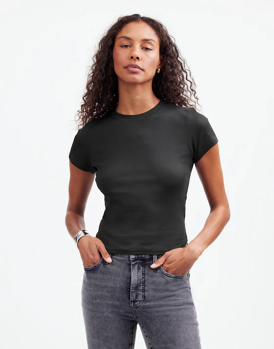 (Re)generative Cotton Ribbed Crewneck Tee | Madewell | Madewell