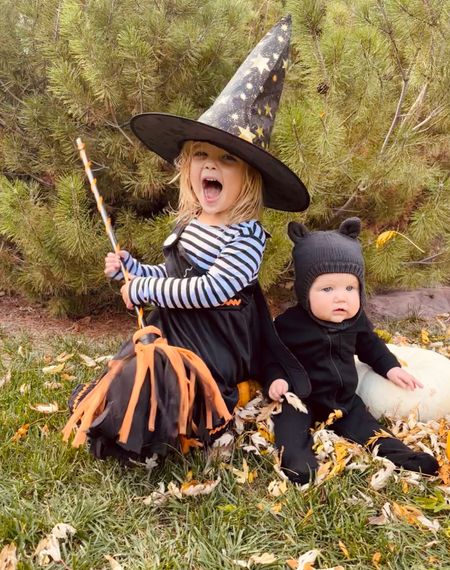 Every witch needs a black cat ! #siblingcostumes #toddlerhalloween #siblings #sistercostumes 

#LTKHalloween #LTKHoliday #LTKSeasonal