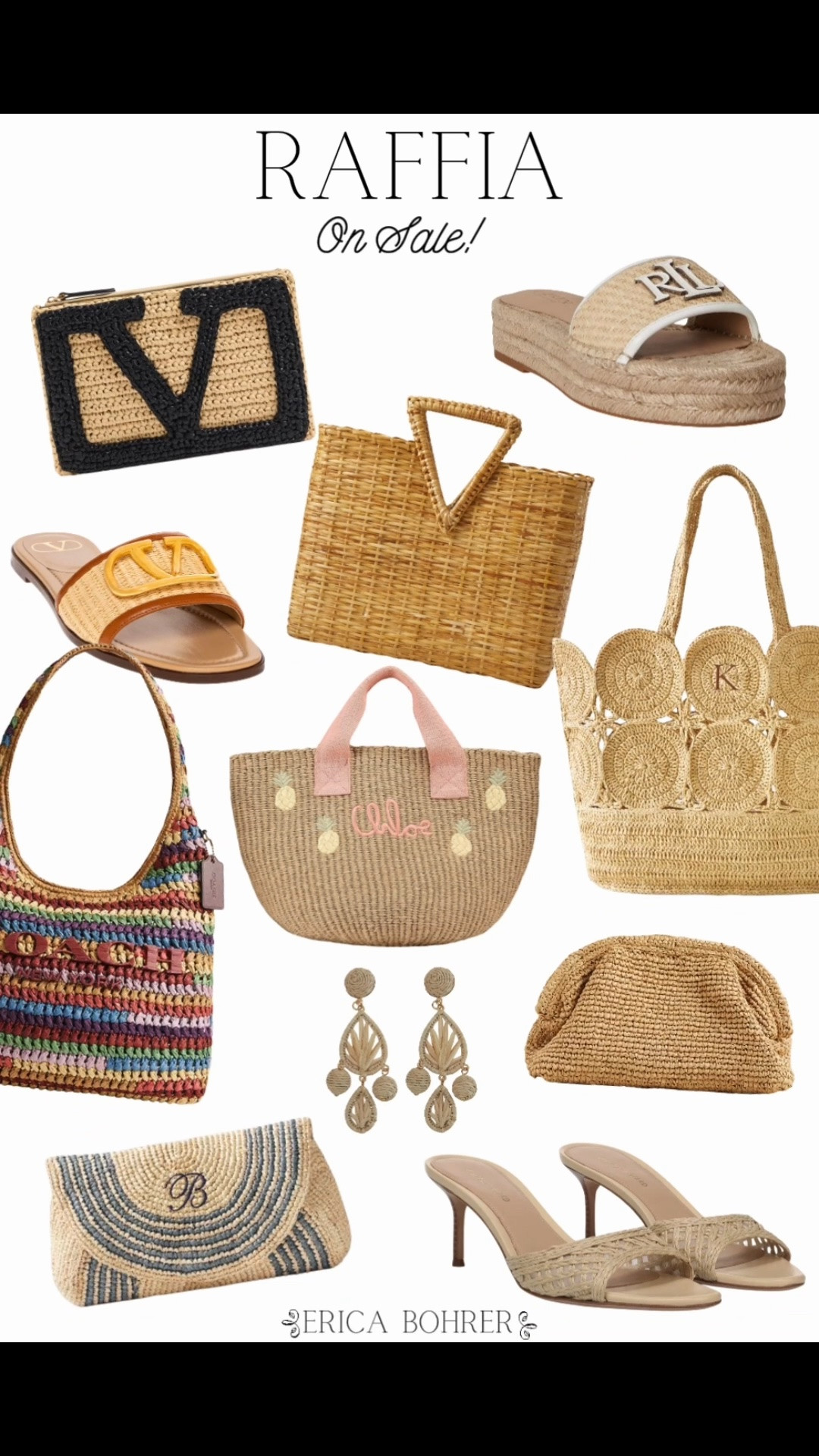 Raffia items on sale for summer.  I have the Veronica Beard heels and they run true to size.

#LTKSeasonal