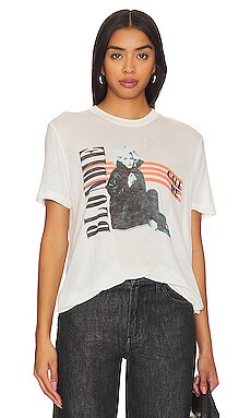 Junk Food Blondie Call Me Tee in Vintage White from Revolve.com | Revolve Clothing (Global)