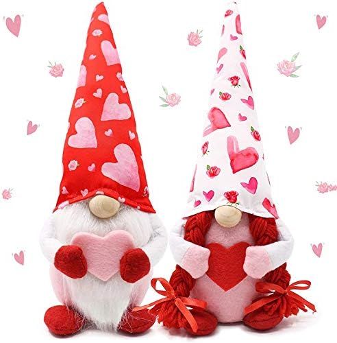 2PCS Valentines Day Decor,Cute Valentines Gnome Faceless Santa Doll,Handmade Valentine's Gifts fo... | Amazon (US)