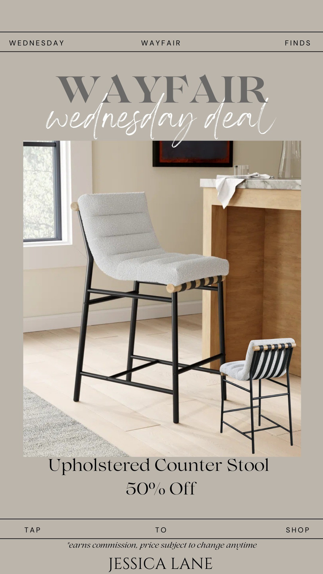 This upholstered counter stool is 50% off and a great option for updating kitchen or island seating without a full overhaul. #kitchenfinds #wayfairsale

#LTKSaleAlert #LTKHome