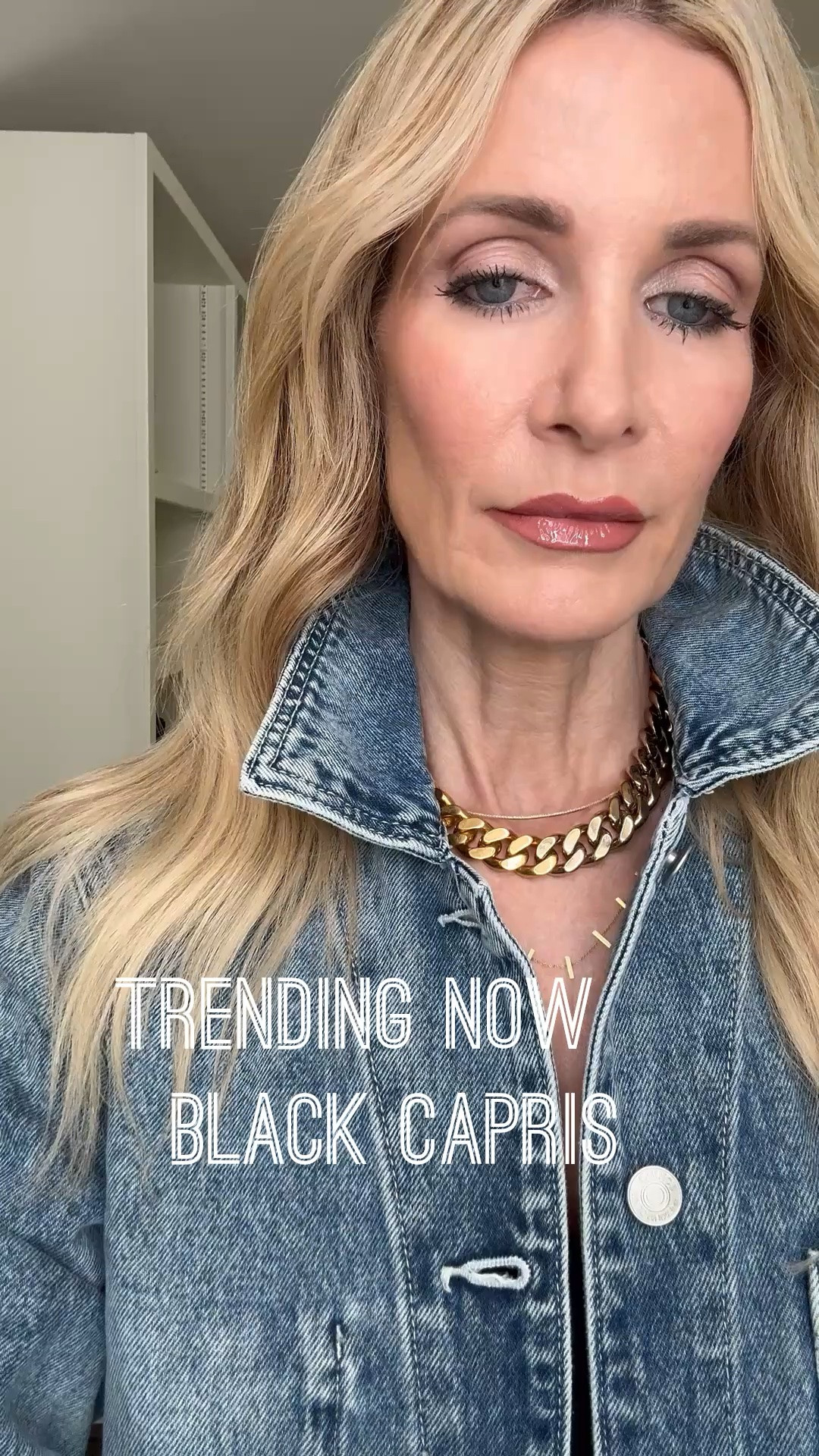 Trending now: black capris 🖤 And trust me, these are so good.

The fit is impeccable, they’re incredibly flattering, and the stretchy fabric makes them just as comfortable as they are chic. I paired them with this oversized denim jacket from Quince, a cropped black cashmere tank from Quince, and black kitten heels for an effortlessly elevated look.

This outfit is perfect for a lunch date, Sunday brunch, date night, or really any occasion when you want to look polished without trying too hard.

Everything runs true to size. I’m wearing an XS in the jacket, tank, and capris.

#LTKootd #LTKgrwm #LTKOver40