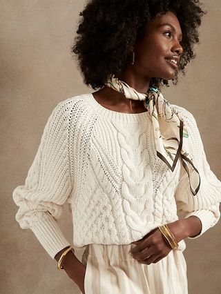 Cotton Cable-Knit Sweater | Banana Republic (US)