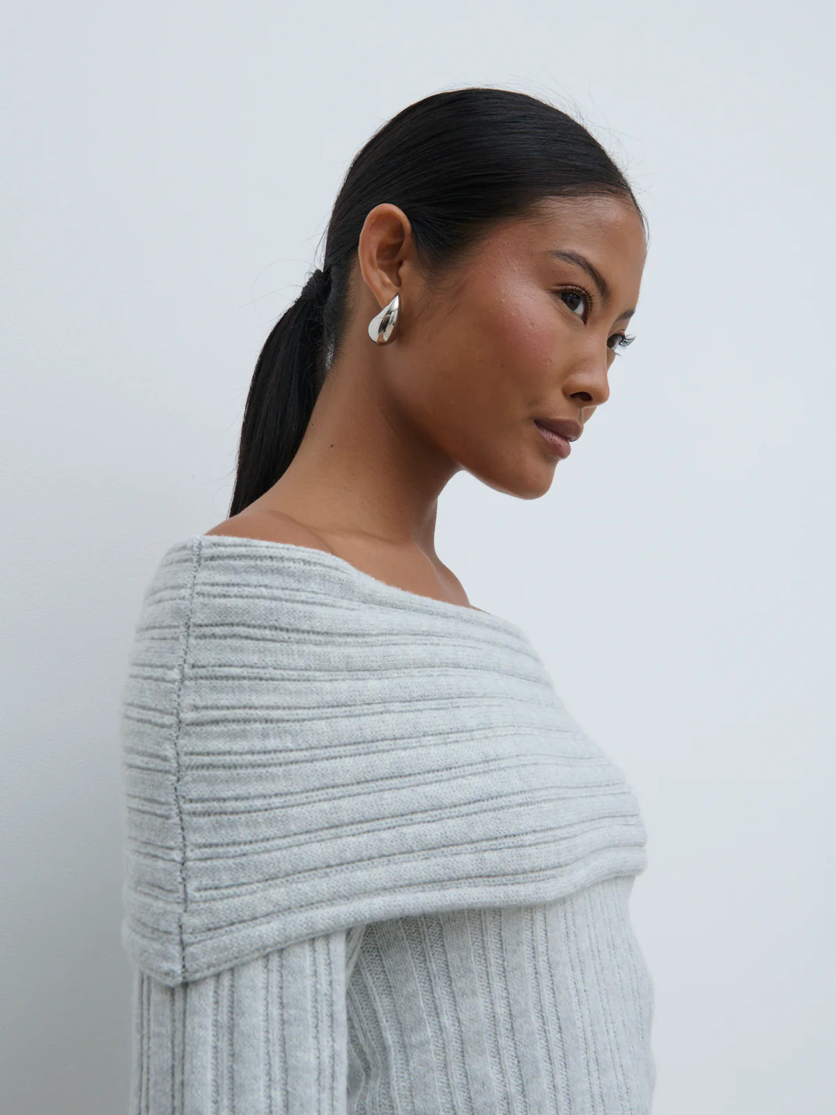 Petra Bardot Cosy Rib Knit Jumper | Pretty Lavish (UK)