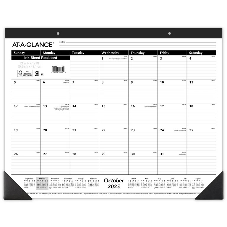 AT-A-GLANCE 2026 Monthly Desk Pad Calendar, 21.75" x 17" | Walmart (US)