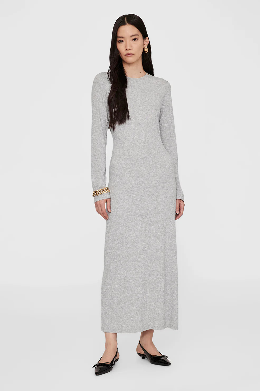 ANINE BING Jo Maxi Dress in Heather Grey | Anine Bing