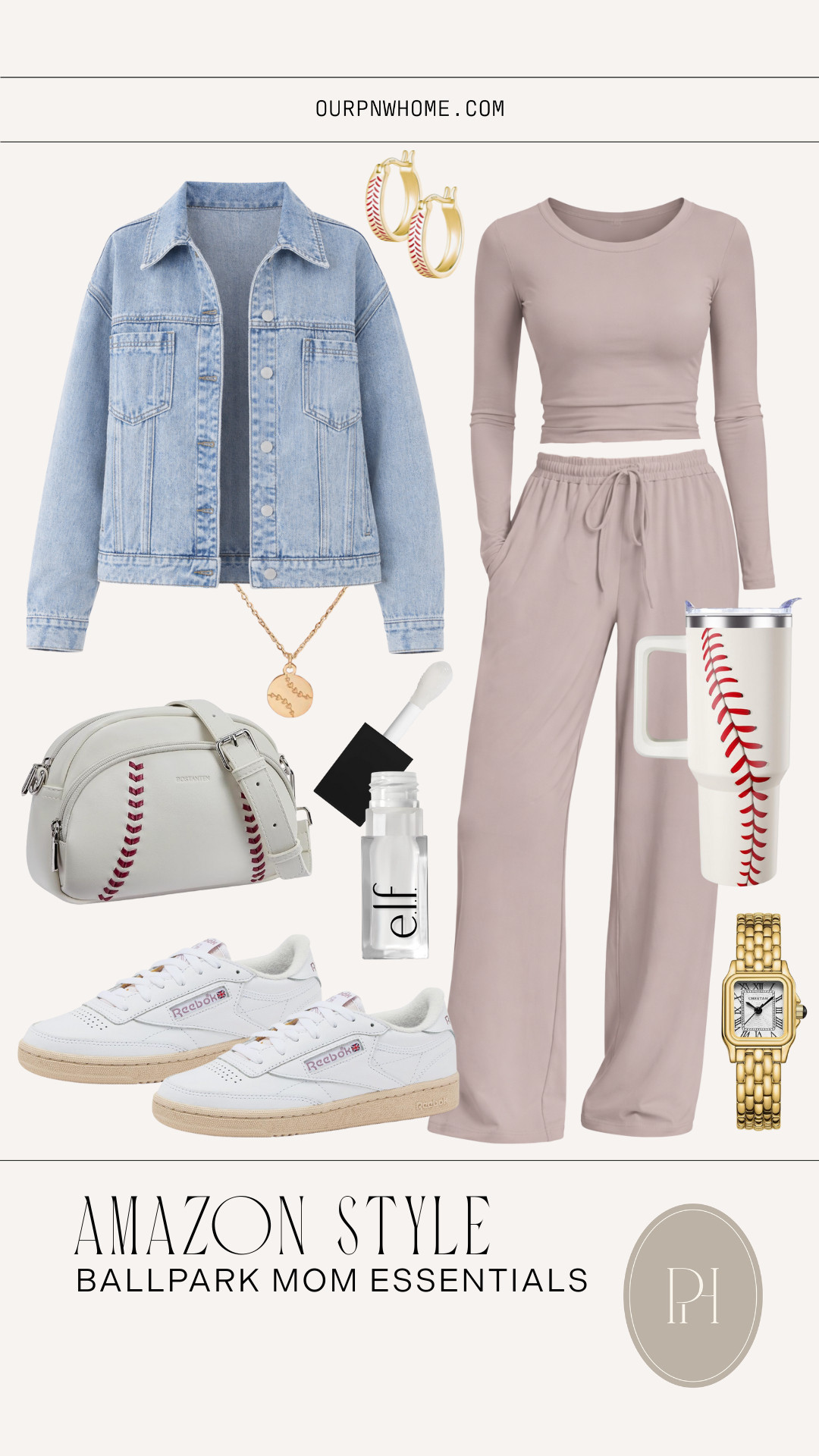 Amazon finds for the ballpark mom!

loungewear, matching set, casual outfit, mom outfit, mom look, mom style, casual style, mom fashion, baseball mom, baseball tumbler, baseball handbag, baseball purse, gold watch, white sneakers, tennis shoes, trainers, lip oil, lip gloss, gold earrings, hoop earrings, baseball necklace, water tumbler 

 #LTKgrwm #LTKootd #LTKmomlife