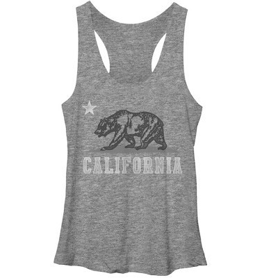 Women's Lost Gods California Bear  Racerback Tank Top - Gray Heather - Medium | Target