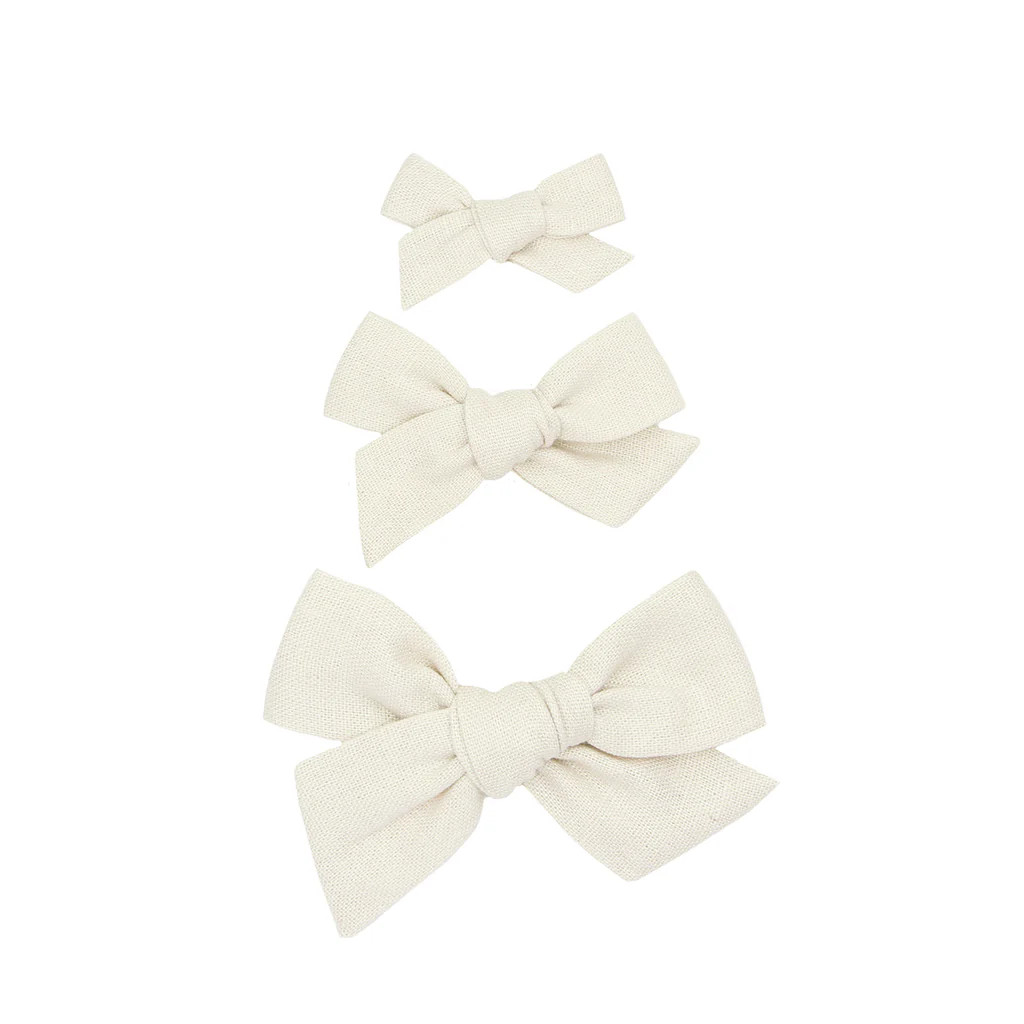 Linen Bow - Ivory Clip | Lou Lou & Company