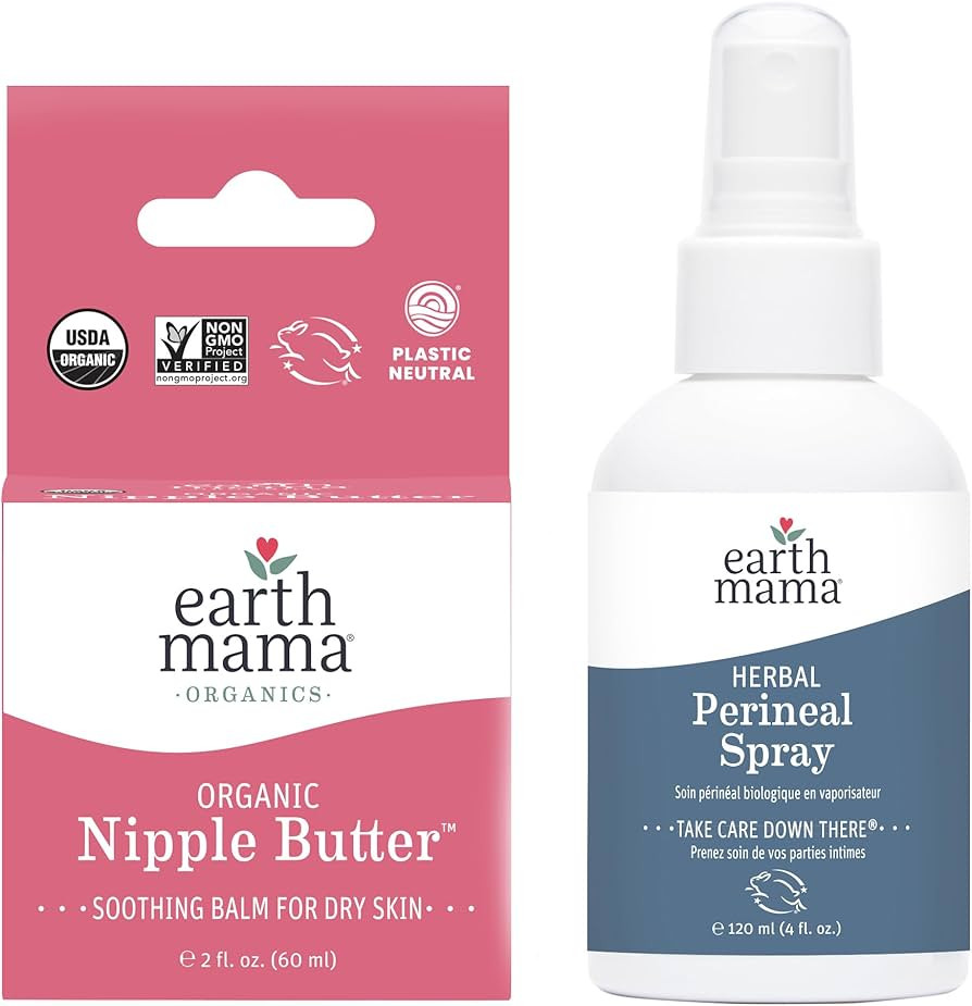 Earth Mama Essentials Bundle | Organic Nipple Butter™ & Herbal Perineal Spray | Postpartum Esse... | Amazon (US)