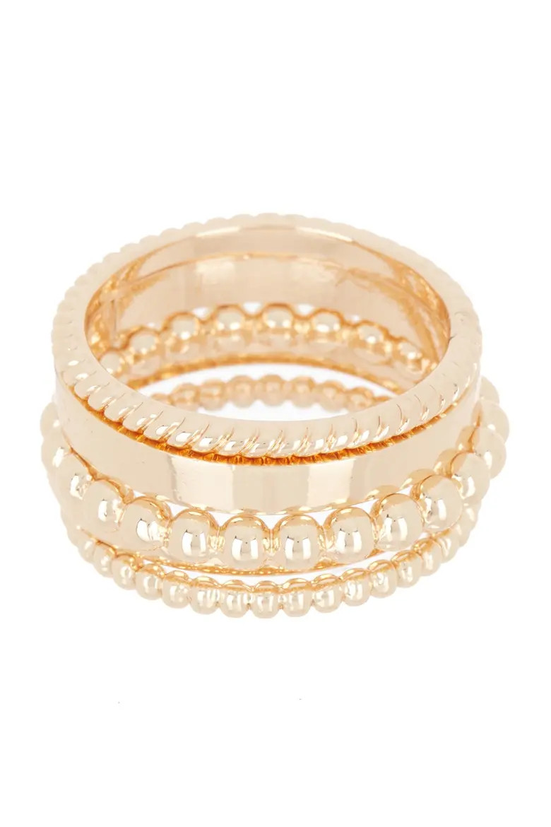Mixed Texture Metal Ring Stack (Women) | Nordstromrack | Nordstrom Rack