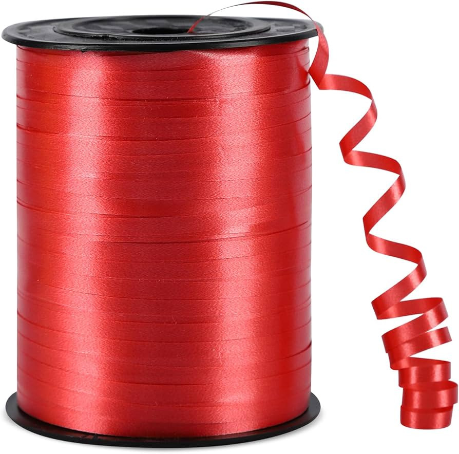 500 Yards Red Curling Ribbon for Gift Wrapping, Balloon String Ribbon for Craft Flower Bouquet Ch... | Amazon (US)