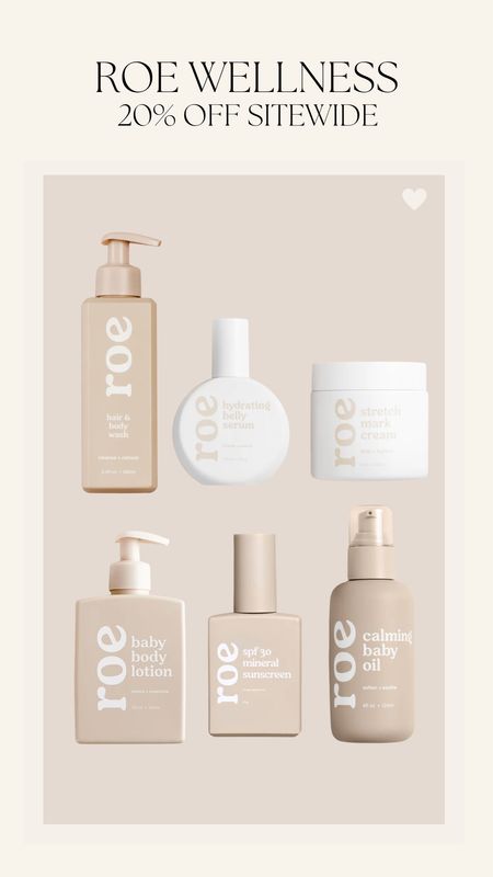 Roe wellness is having 20% off sitewide! 

Roe wellness, roe wellness on sale, roe wellness sale, baby care products, baby and mama care products, lotion, serums 

#LTKSeasonal #LTKfindsunder100 #LTKbaby