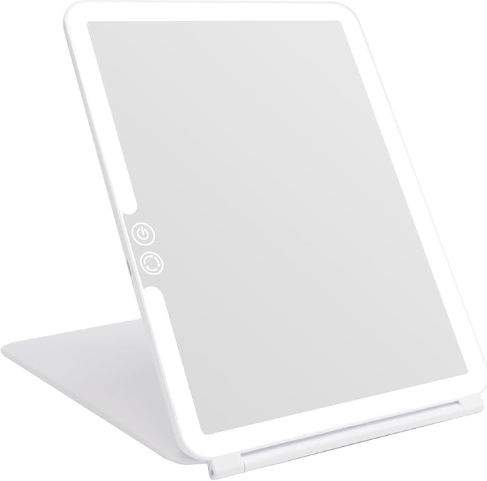 deweisn Folding Lighted Makeup Mirror with 72 LEDs 3 Colors Light Modes USB Rechargable 1800mA Ba... | Amazon (US)