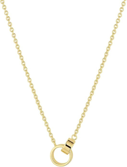 gorjana - Rose Interlocking Necklace 16"-18" - 18k Gold Plated Brass - Adjustable Length - Daily ... | Amazon (US)