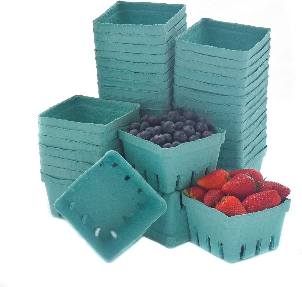 Green Molded Pulp Fiber Berry/Produce Vented 1 Pint Basket (40 Pieces) | Amazon (US)