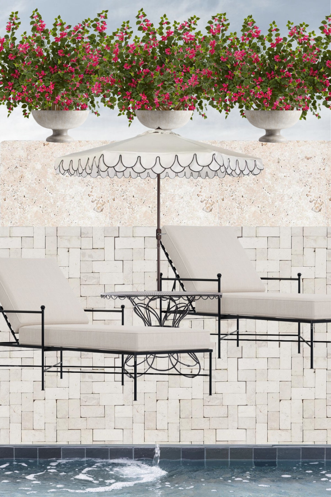 Backyard poolside outdoor design 

Outdoor chaise, patio umbrella, outdoor chair, exterior design 

#LTKhome #LTKsalealert #LTKSeasonal