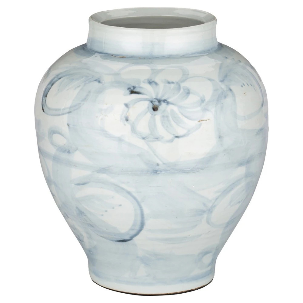 Marcel French Country Blue Porcelain Preserve Pot - Medium | Kathy Kuo Home