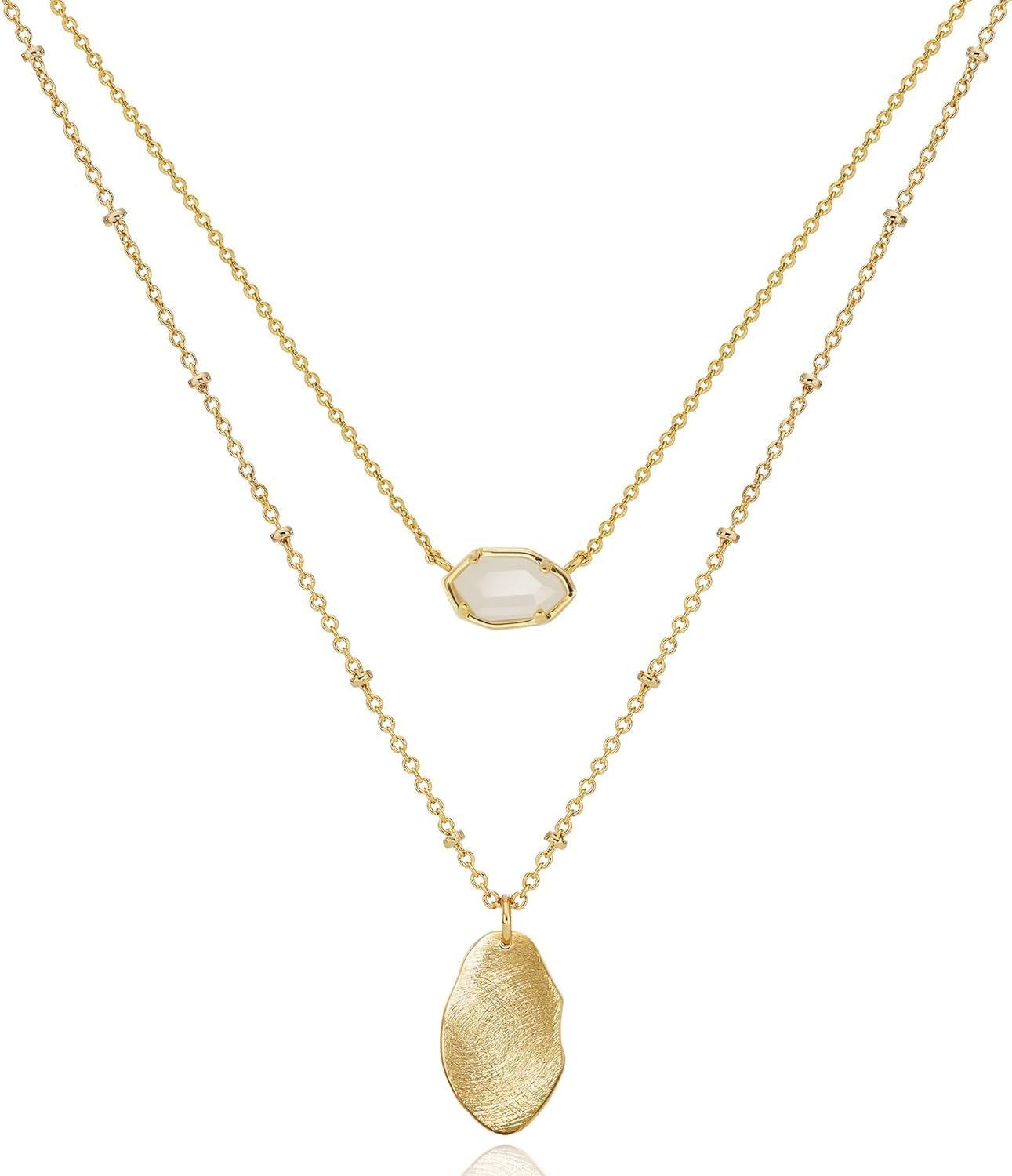 OZEL JEWELRY & GIFT Layered Gold Necklaces for Women - Crystal Colorful Delicate Cutting Layered ... | Amazon (US)