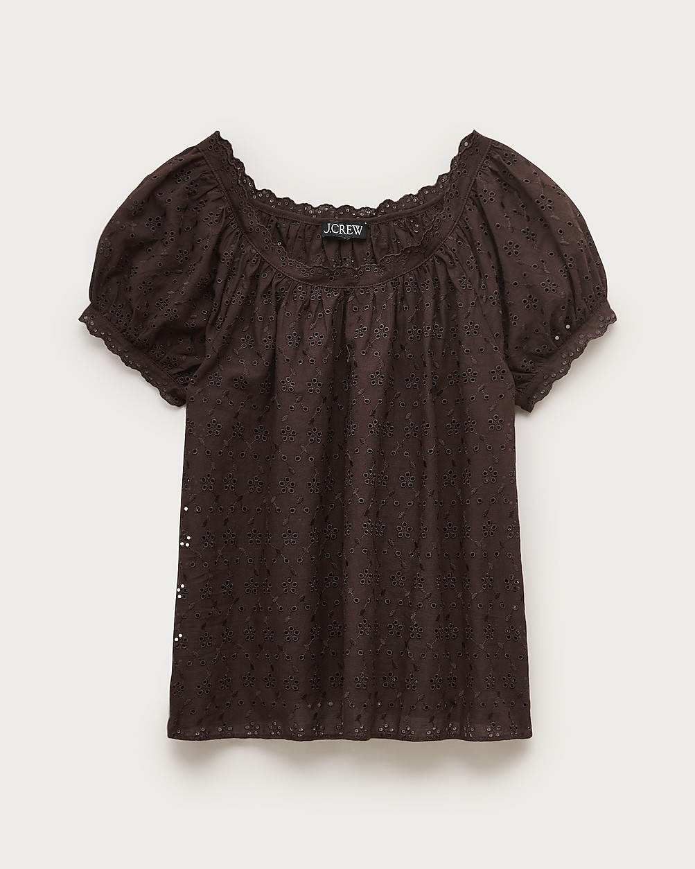 Scallop-trim eyelet top | J. Crew US