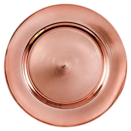 Metallic Rose Gold Plastic Charger Plates 13 in.; Set of 4 pieces | Walmart (US)