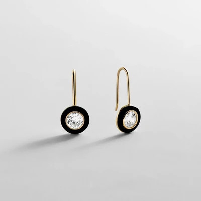 Fallon 14K Gold Semi-Precious Earrings - Onyx | BaubleBar