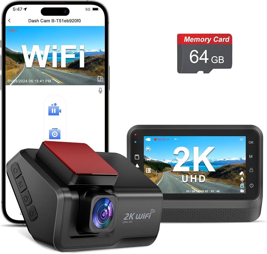 Dash Cam for Cars, 2K Car Camera with WiFi, Front Dash Camera for Cars, Otovoda Mini Dash Cam wit... | Amazon (US)