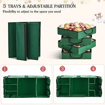 2-in-1 Christmas Ornament Storage Box & Xmas Figurine Container, Premium Christmas Ornament Stora... | Amazon (US)