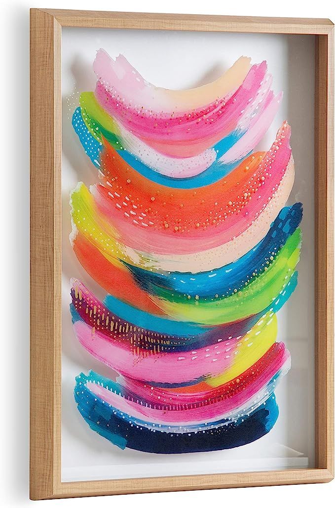 Kate and Laurel Blake Bright Abstract Framed Printed Glass Art by Jessi Raulet of EttaVee, 18x24 ... | Amazon (US)
