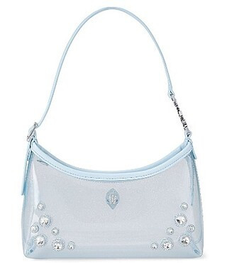 Kurt Geiger London Kurt Clear Vinyl Sling Embellished Shoulder Bag - Light Blue | Dillard's