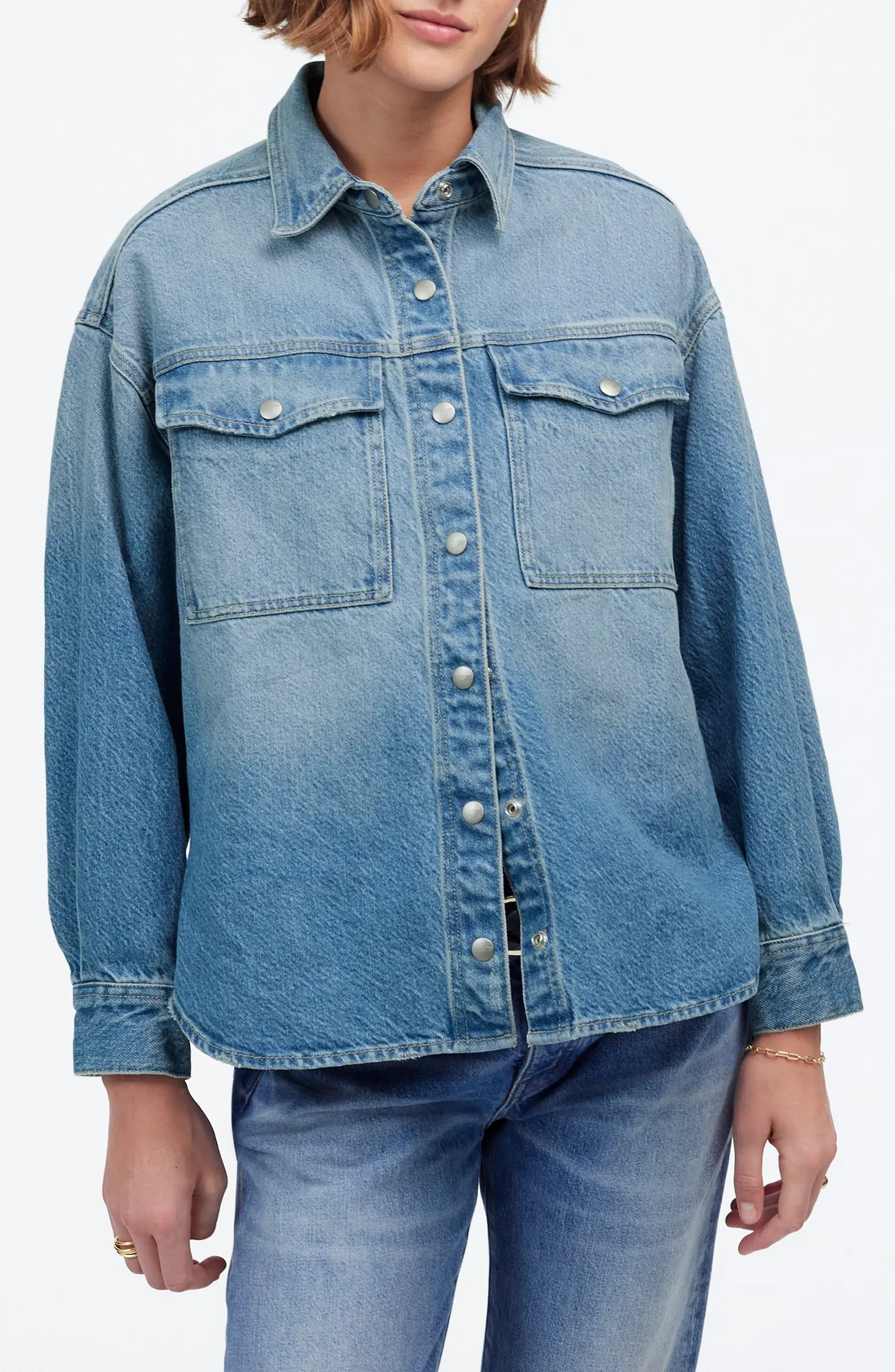 Boxy Denim Shirt Jacket | Nordstrom Rack