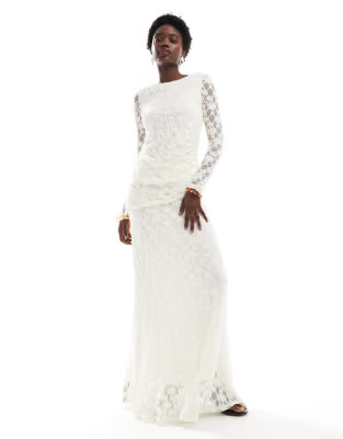 Threadbare - Co-ord set van kant met lange mouwen in crème | ASOS (Global)