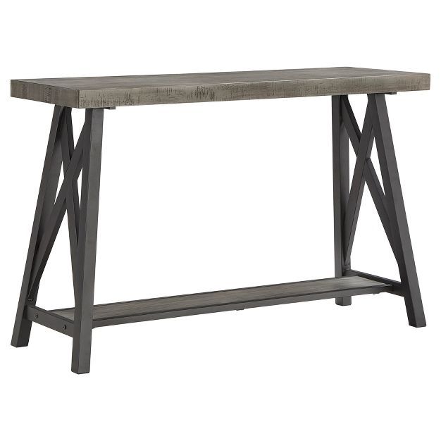 Lanshire Rustic Industrial Metal & Wood Entry Console Table - Inspire Q | Target
