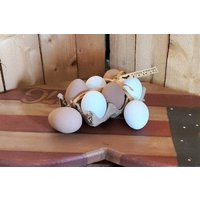Primitive Eggs in Carton - Farmhouse Decor, Primitive Shelf Sitter Rustic Decor Faux White & Brown E | Etsy (US)