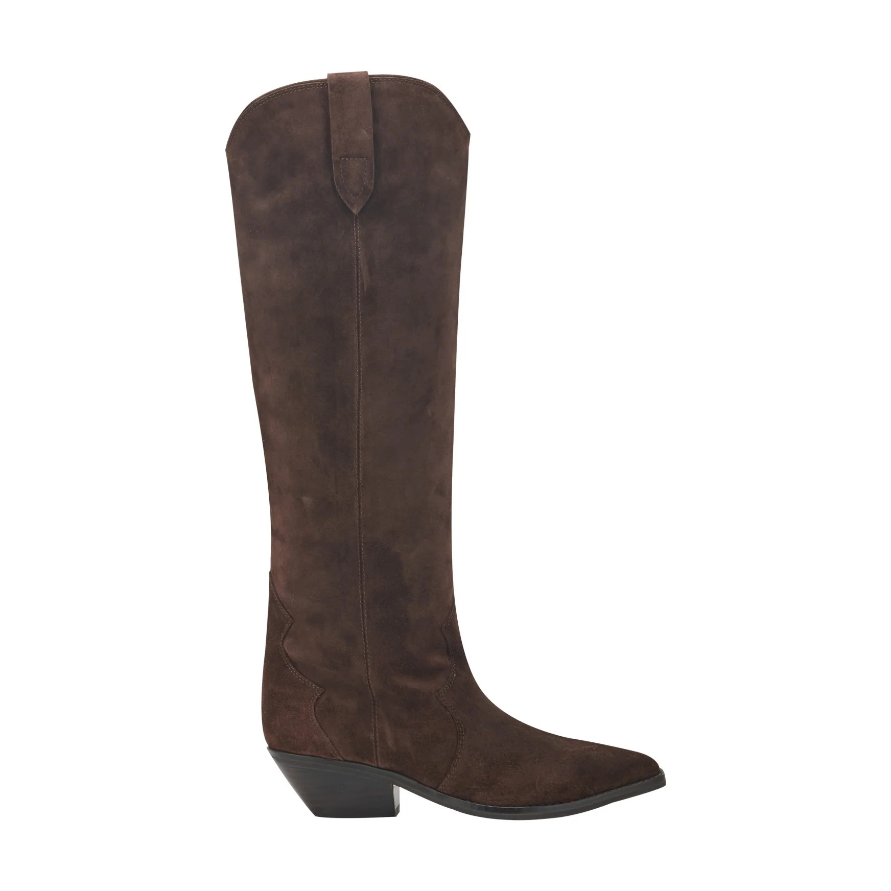 Women's Ander Leather Western Boot - Dark Brown Suede | Marc Fisher Footwear | Marc Fisher